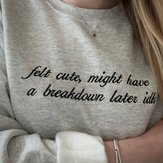 Felt cute might have a breakdown later idk sweater