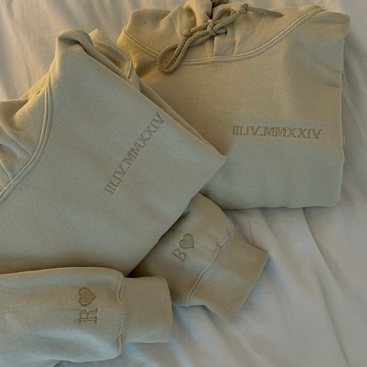 Hoodie set with date and initial