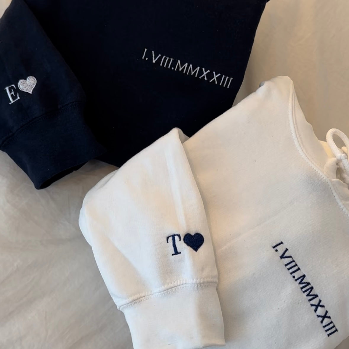Hoodie set with date and initial