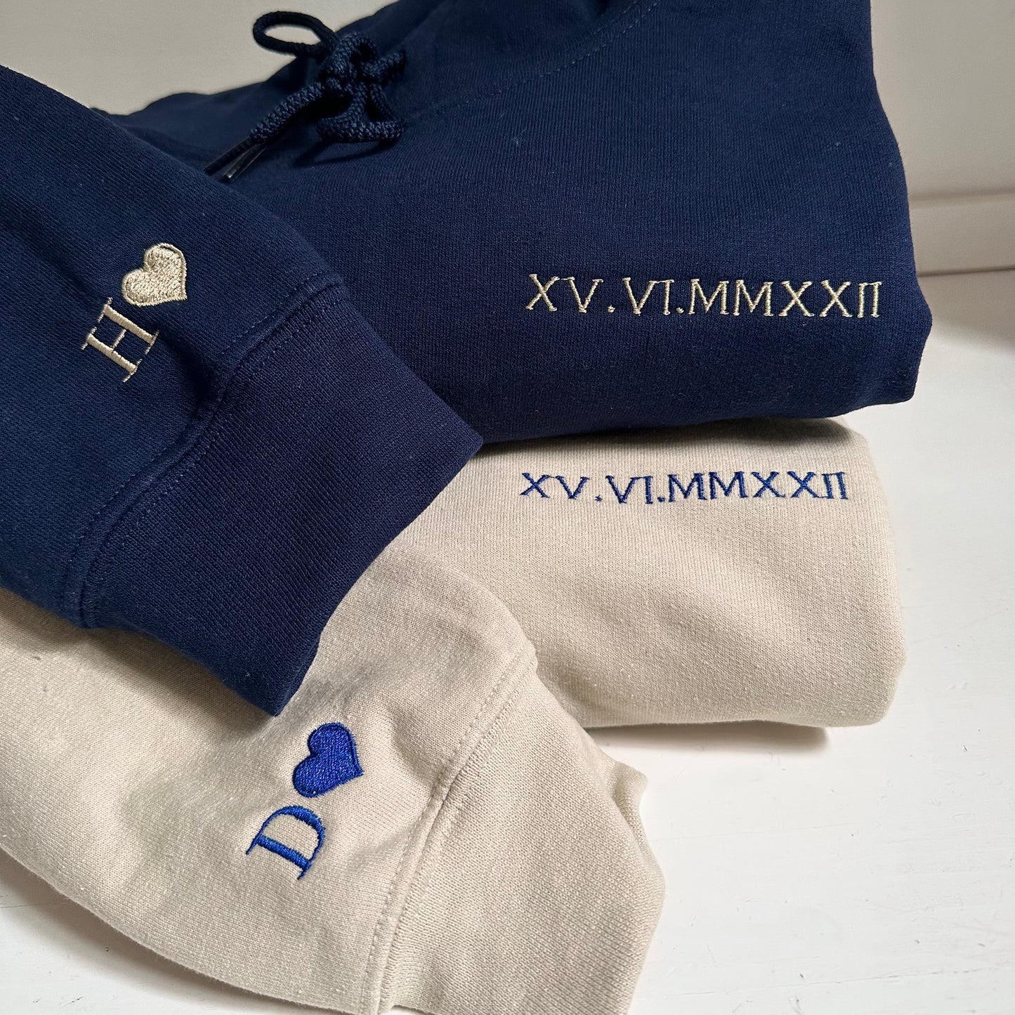 Hoodie set with date and initial