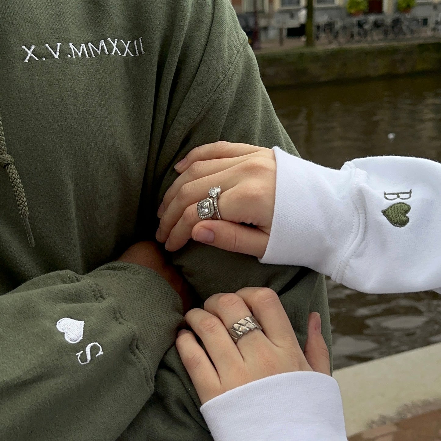 Hoodie set with date and initial