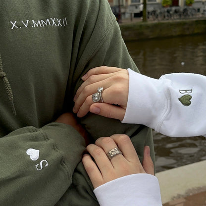 Ensemble sweat à capuche avec date et initiale