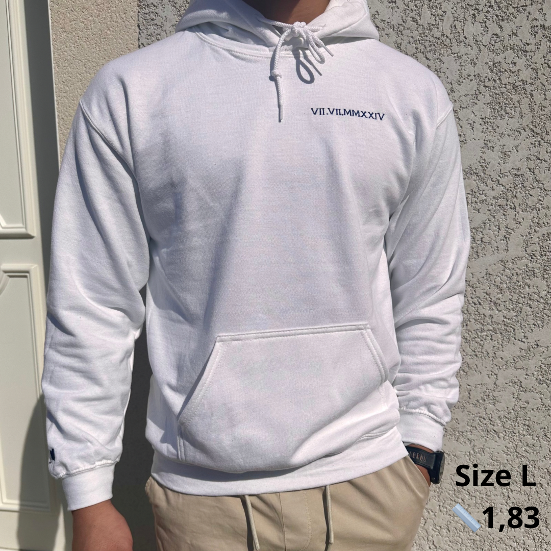 Hoodie set with date and initial