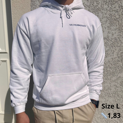 Ensemble sweat à capuche avec date et initiale